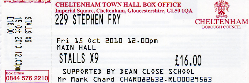 STEPHEN FRY Ticket